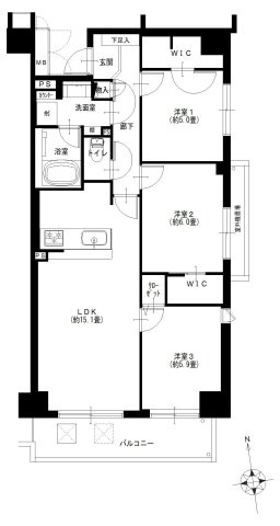 クレストコート中落合　間取り図