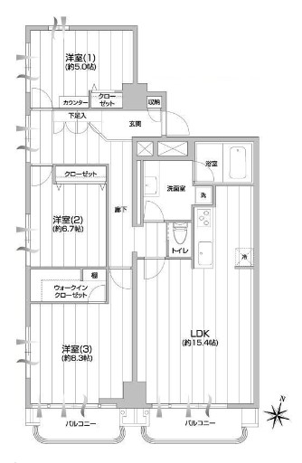 マンション都立大　間取り図