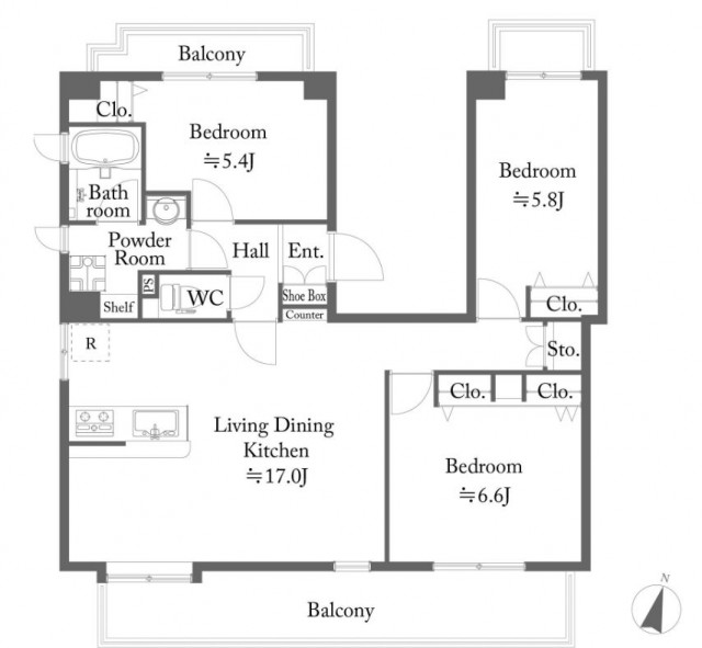 南烏山パーク・ホームズ間取り