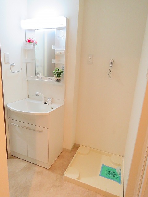 ライオンズマンション大森　洗面化粧台と洗濯機置場