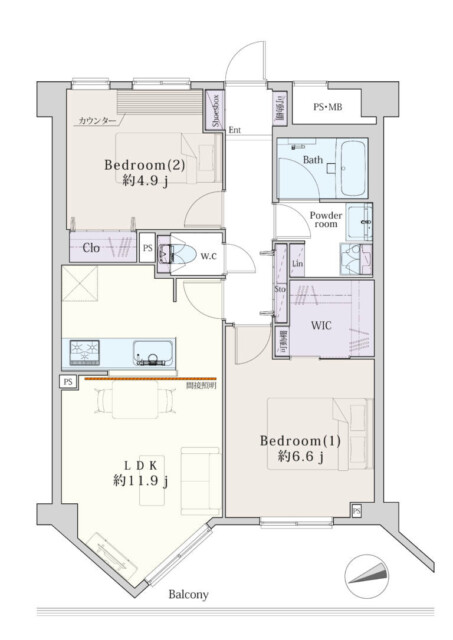 ライオンズガーデン幡ヶ谷　間取り図