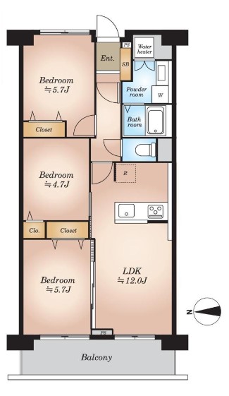 ファミリータウン東陽J棟　間取り図