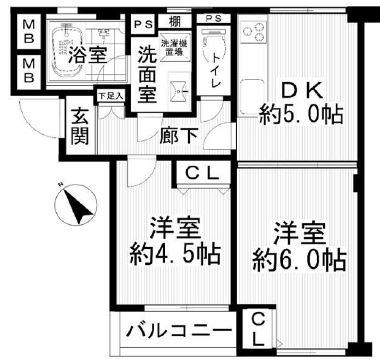 祐天寺コーポラス　間取り
