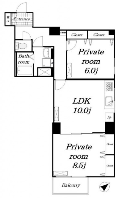 マンション雅叙苑　間取り図