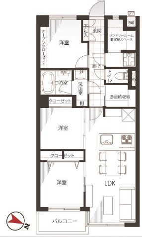 四谷軒第１経堂シティコーポ 間取り図