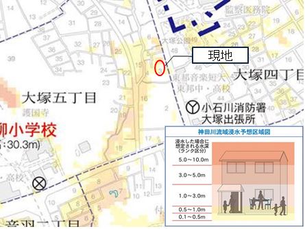 マンション小石川台ハザードマップ