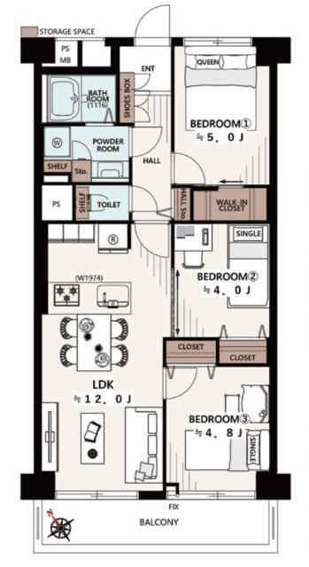 サンファミール西早稲田　間取り図