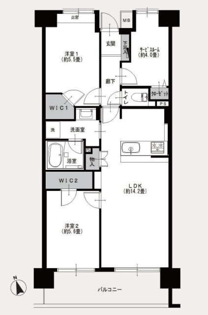 中野方南町グランドハイツ　間取り図