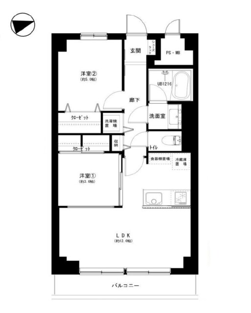 上町マンション　間取り図