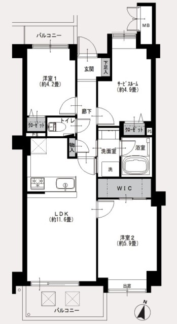 南烏山パーク・ホームズ　間取り図