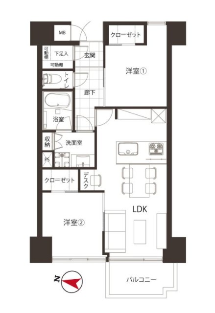 グランドシティ白山　間取り図