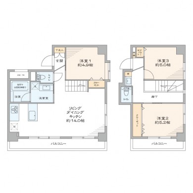 メゾンエクレーレ浜町公園 間取り図 メゾンエクレーレ浜町公園 間取り図