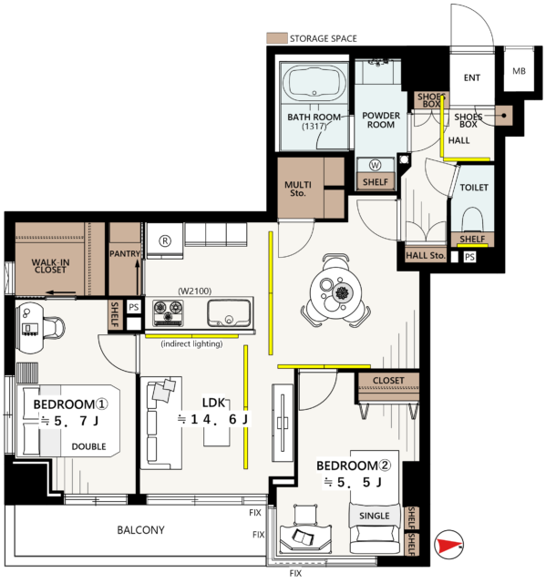 マージュ市谷柳町　間取り図