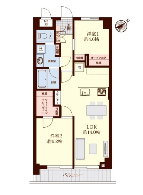 パシフィック浜町　間取り図