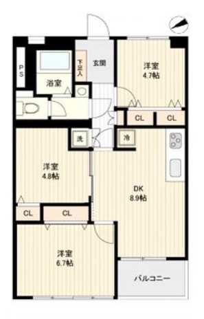 大森駅前住宅１号棟　間取り図