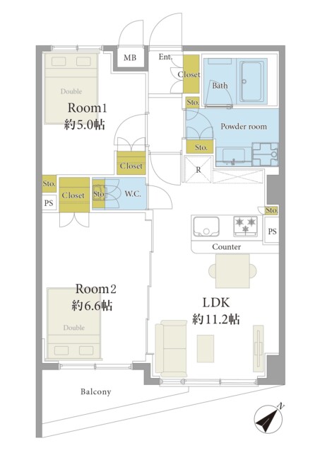 モアグランデ浜松町　間取り図
