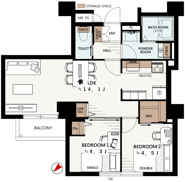 東池袋ハイツ弐番館 間取り図 東池袋ハイツ弐番館 間取り図