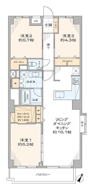 ワコーレ三軒茶屋　間取り図