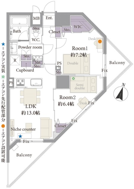 リシェ広尾　間取り図