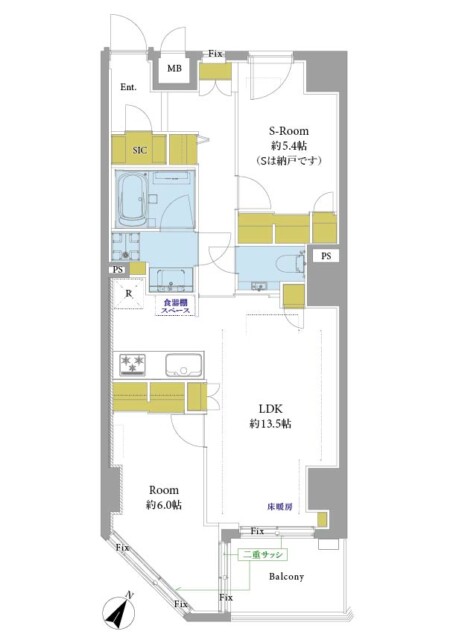 リシェ広尾　間取り図