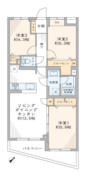 コスモ三軒茶屋 間取り図 コスモ三軒茶屋 間取り図