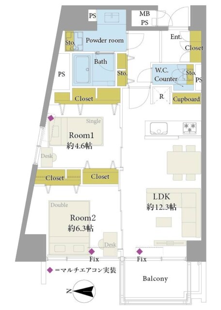 グランドシティ白山　間取り図