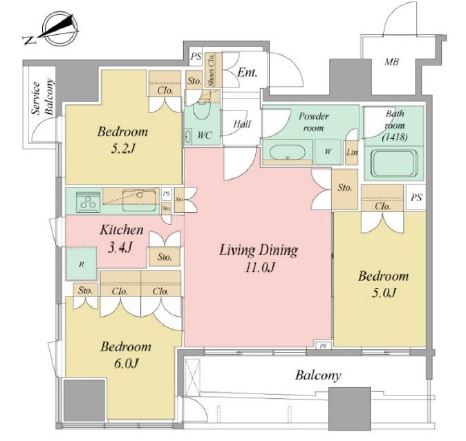 インプレストタワー芝浦エアレジデンス　間取図