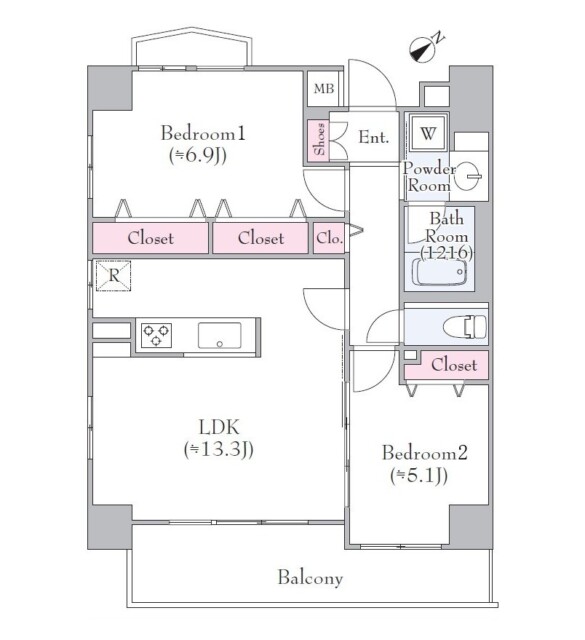 朝日シティパリオ高輪台A館　間取り図