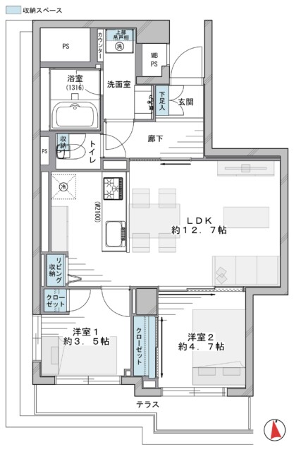朝日プラザ北新宿　間取り図