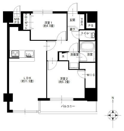 東建島津山南ハイツ　間取り図