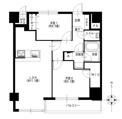 東建島津山南ハイツ 間取り図 東建島津山南ハイツ 間取り図