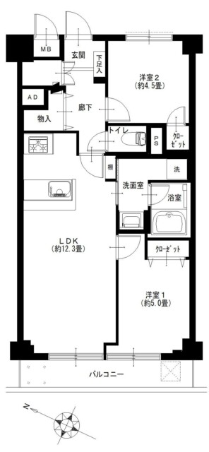 ライオンズマンション初台　間取り図
