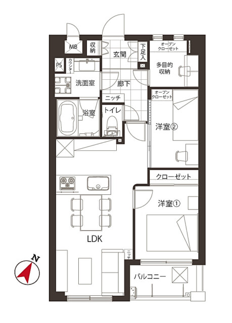 コンフィール日本橋アクアシティ　間取り図