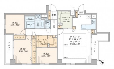 コンフィール日本橋アクアシティ　間取り図