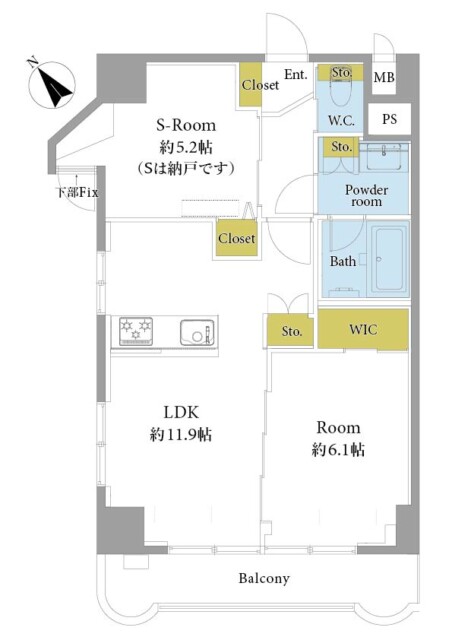 ライオンズマンション中目黒　間取り図