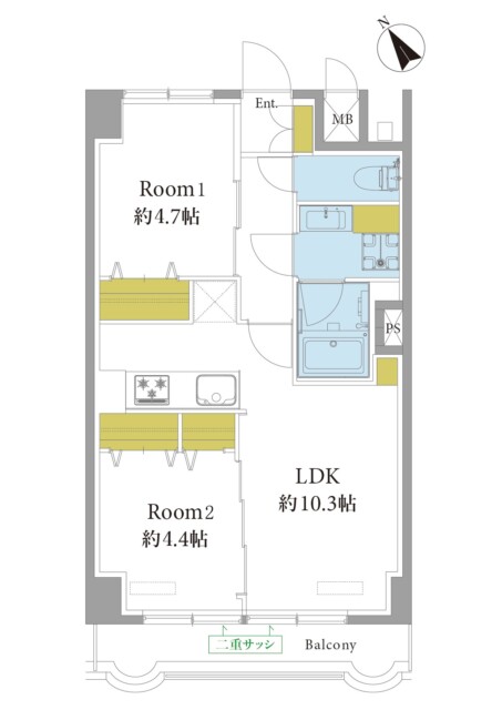 ライオンズマンシヨン中目黒　間取り図