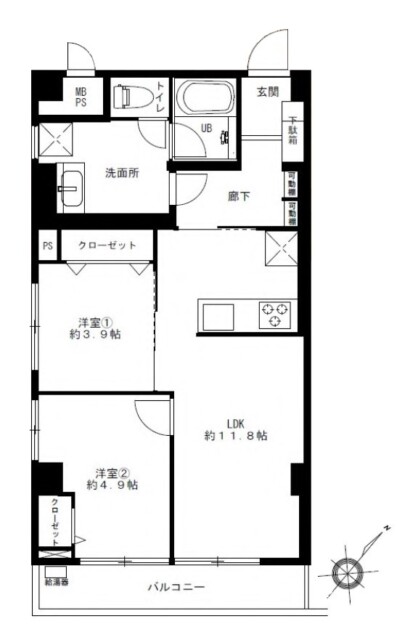 玉川台スカイマンション　間取り図