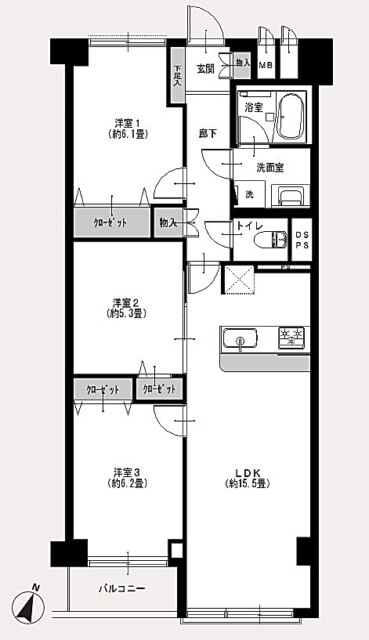 シーアイマンション碑文谷310　間取り図