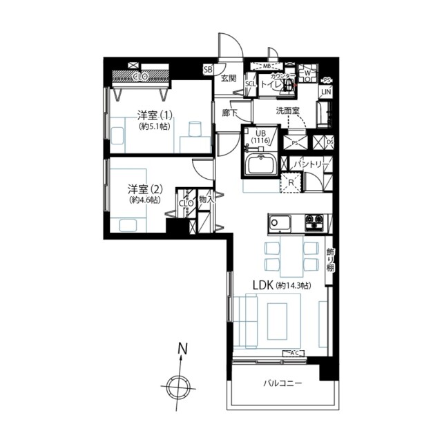 東陽町コーポラス　間取り図