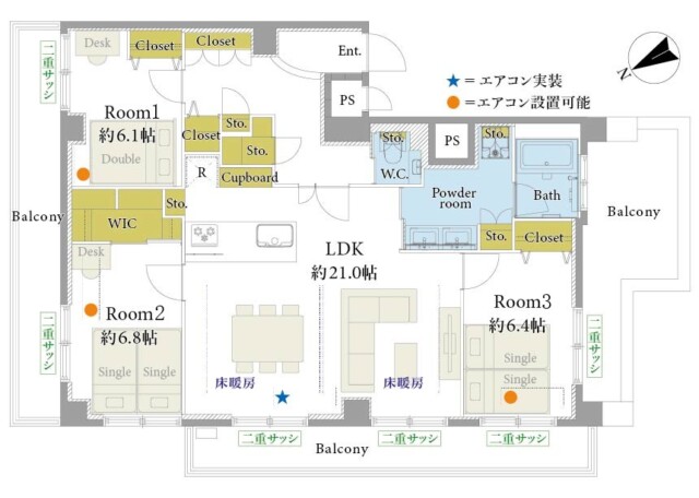 ニューライフ西早稲田　間取り図
