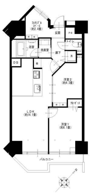 明大前グランドハイツ　間取り図