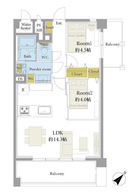 ハイツ赤坂　間取り図