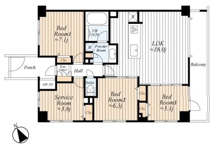 ランドステージ祐天寺　間取り図