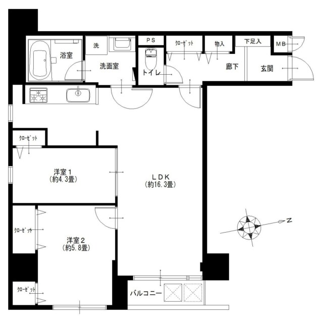 藤和三田コープⅡ　間取り図