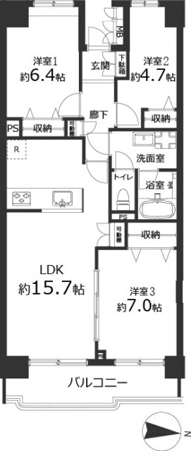 大森海岸パークハウス　間取図