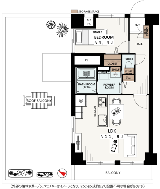 新大橋永谷マンション　間取り図