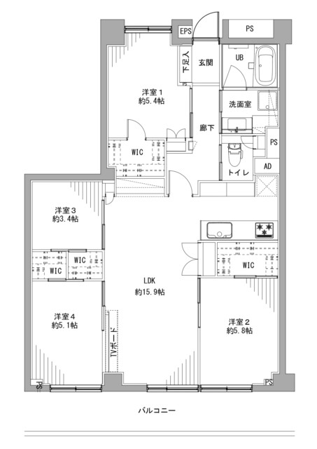 日商岩井大岡山第2マンション 間取り図 日商岩井大岡山第2マンション 間取り図