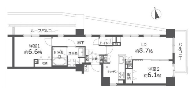 インペリアル中野南フラット　間取り図