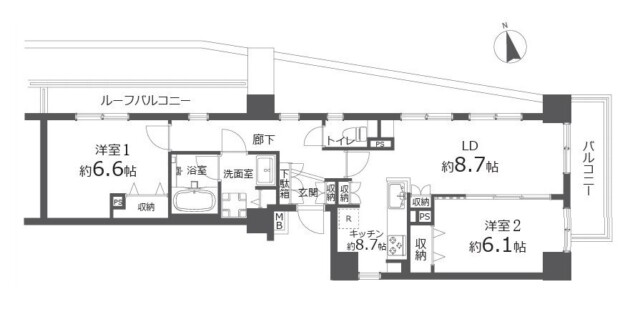 インペリアル中野南フラット　間取り図