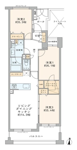 大森パークホームズベイサイドコート　間取り図